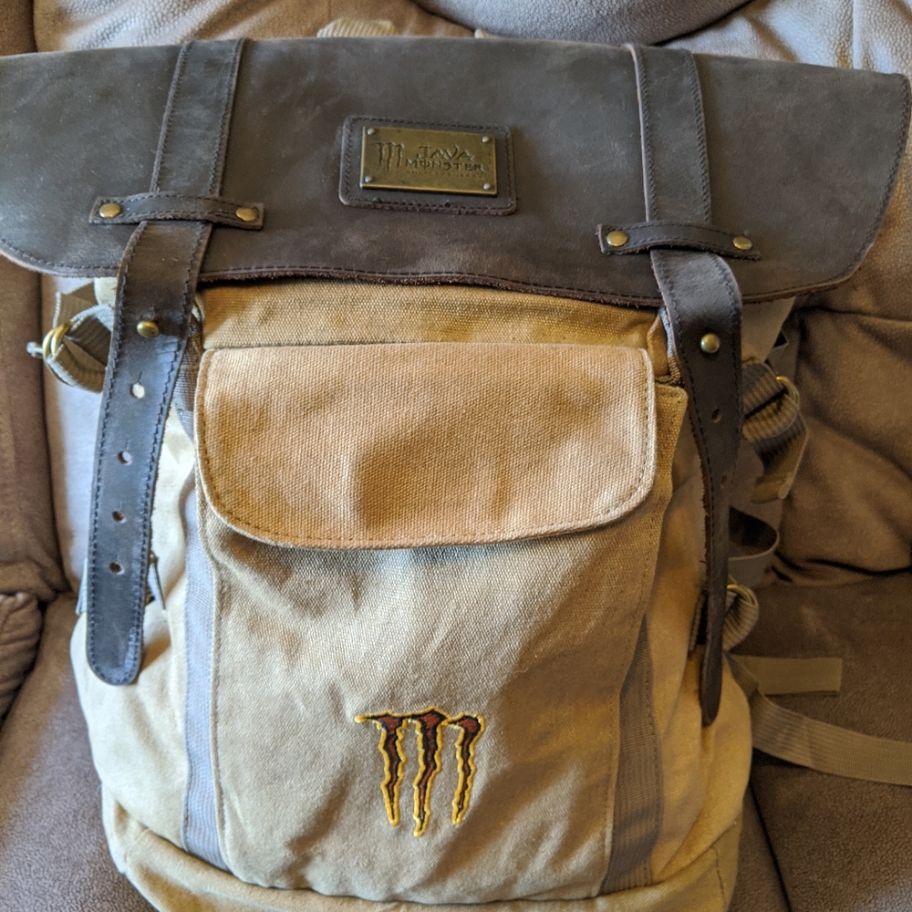 New! Monster Java Canvas Backpack